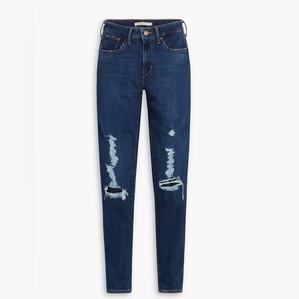 Levi's Women's Dark Blue Distressed Skinny Jeans